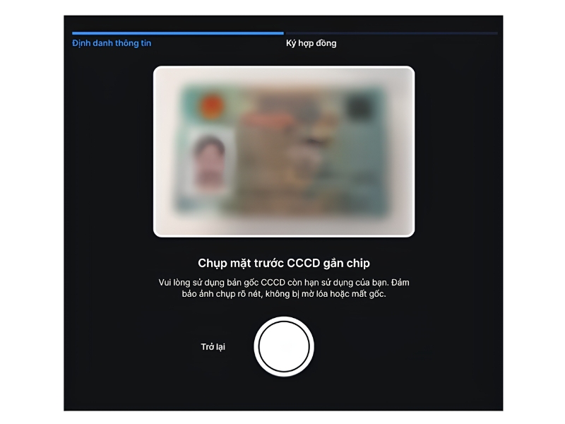 Chụp ảnh CCCD để đăng ký tài khoản